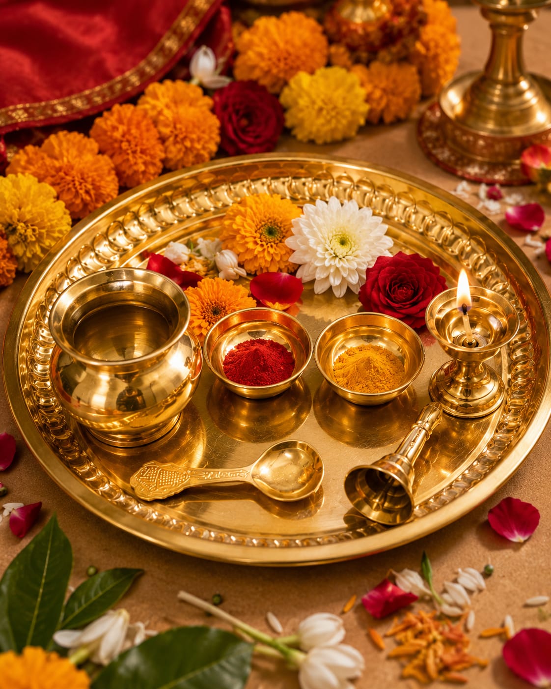 Luxury  Puja Thali Set